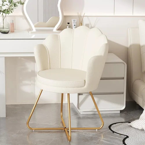 Miniatura 10 de Furniliving Sillas de tocador de terciopelo, sillas decorativas tapizadas para sala de estar, silla de maquillaje para dormitorio, oficina en casa