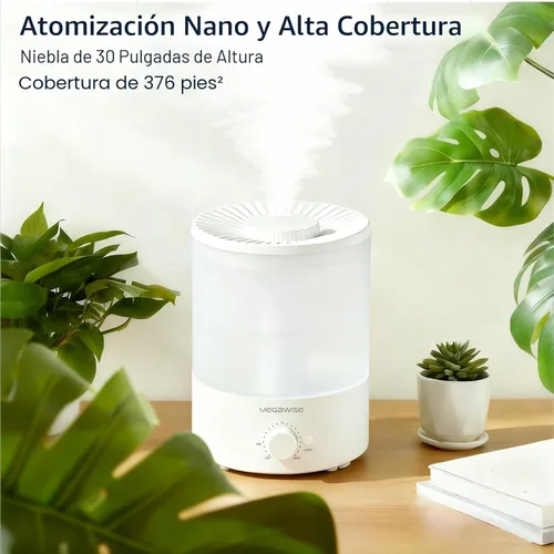 Miniatura 3 de MegaWise Humidificadores de niebla fría de recarga superior saludable para dormitorio, vaporizador de aire ultrasónico de 24 dB con filtro de agua