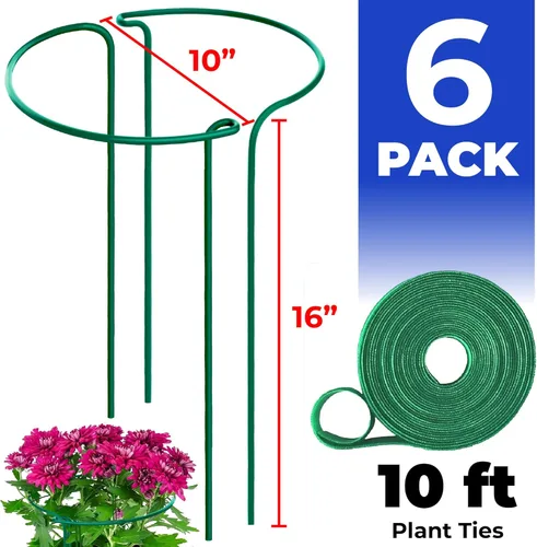 Miniatura 2 de Estacas altas de soporte para plantas para interiores y exteriores, jaulas y soportes de peonía, anillo de jaula para plantas para flores en maceta