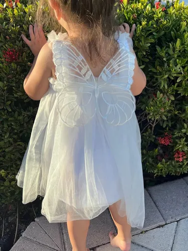 Miniatura 3 de Vestidos tutú de tul de mariposa en capas para niñas pequeñas, de algodón, tutú sin mangas, vestido de princesa