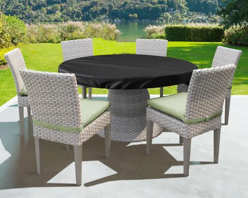 Miniatura 5 de Funda de mesa redonda para exteriores, impermeable, resistente a los rayos UV, para mesas de patio de 28 pulgadas de diámetro, protector