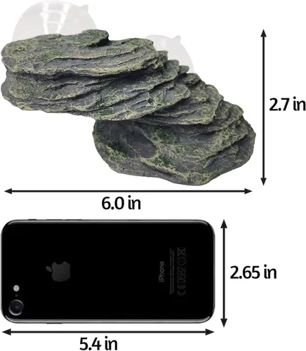 Miniatura 2 de kathson Plataforma para tomar el sol de tortuga, rampa de escalada de tortugas para bebé, esquisto, reptiles, muelle, terraza, piedra, pequeño