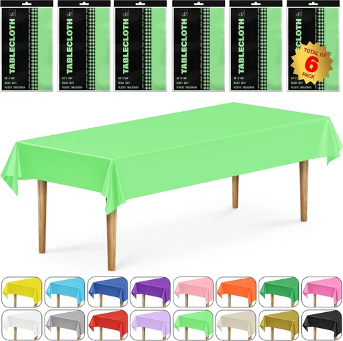 Miniatura 66 de DecorRack 2 Manteles rectangulares de plástico libres de BPA, 54 x 108 pulgadas, mantel de mesa para comedor, mantel rectangular para fiestas