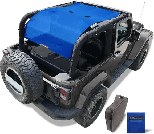 Miniatura 87 de Shadeidea JK - Parasol superior compatible con Jeep Wrangler JKU, cubierta de techo de malla suave (2007-2018) - Bloqueador de ruido de viento UV