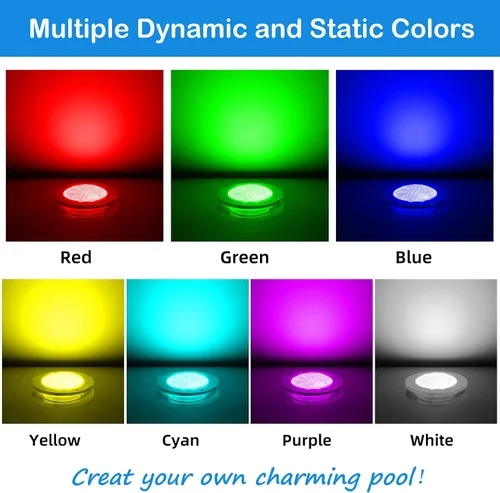 Miniatura 2 de Luces de piscina para piscina enterrada, 54 W, 10 pulgadas, luz LED grande multicolor para piscinas enterradas con cable de 50 pies para nicho
