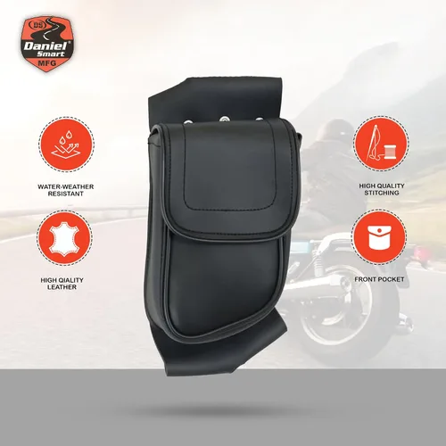 Miniatura 3 de Daniel Smart - Bolsa de cuero para motocicleta, bolsa de protección para el lado izquierdo, bolsa de almacenamiento con cierre a presión