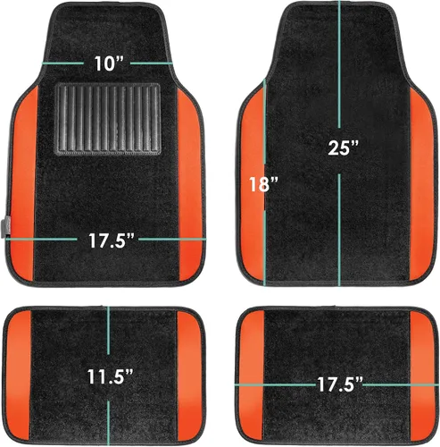 Miniatura 7 de FH Group Alfombrillas de Piso Automotrices – Ajuste Universal Alfombrillas de Alfombra Premium para Automóvil con Almohadilla para el Talón