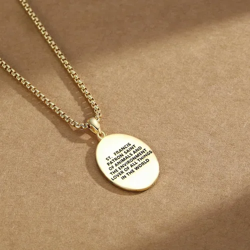 Miniatura 478 de Collar de plata de ley 925 con medalla de San Patrón, colgante de protección católica, amuleto, joyería religiosa para hombres y mujeres