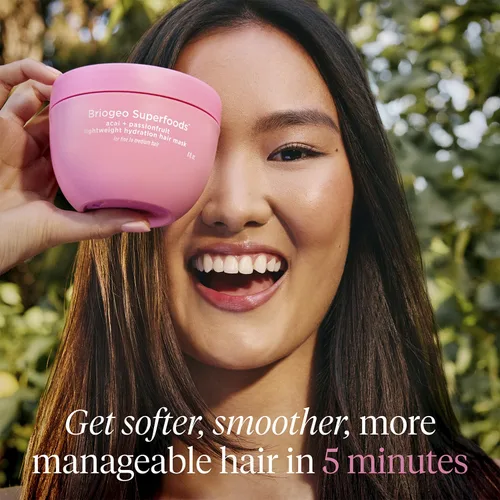 Miniatura 5 de Briogeo Superfoods Acai + Passionfruit - Mascarilla ligera de hidratación para cabello fino, acondicionador profundo para cabello fino, aumenta