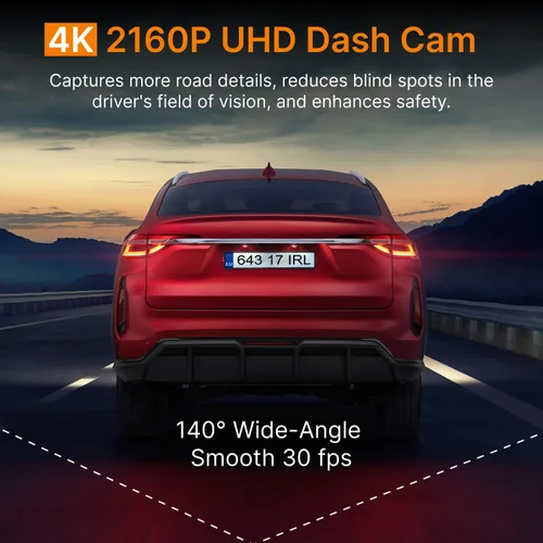 Miniatura 2 de Miofive Cámara de salpicadero delantera – Cámara de salpicadero 4K UHD para coches, Bluetooth incorporado, Wi-Fi de 5G, GPS, pantalla IPS de 3