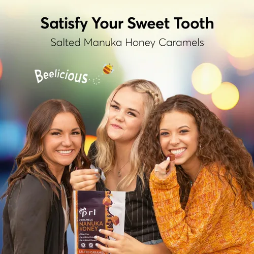 Miniatura 2 de P.R.I Caramelos salados con miel de Manuka, dulce y masticable, todo natural, 4 onzas