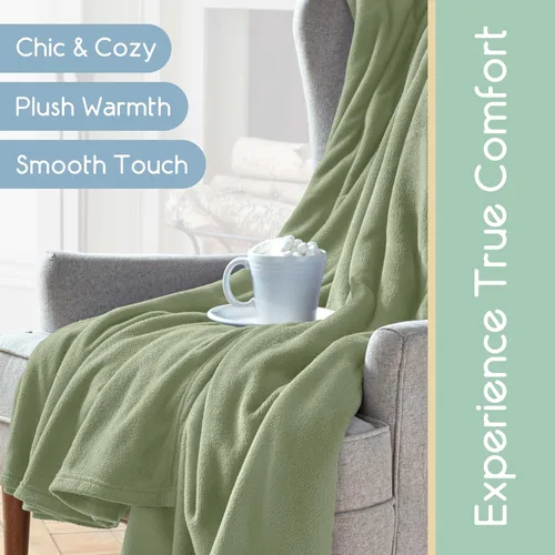 Miniatura 5 de Manta de microforro polar tamaño matrimonial/queen Manta de cama de forro polar Comodidad para todas las estaciones Manta ligera súper suave