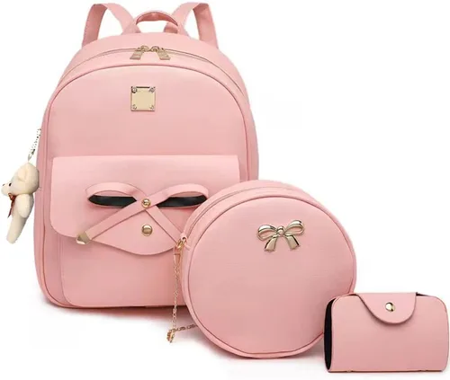 Miniatura 9 de MACCINELO Linda mochila de cuero para mujer, mochila pequeña con lazo para regalo de niñas, bolsa de hombro para mujer, 3