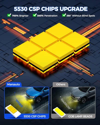 Miniatura 7 de Marsauto Bombillas LED antiniebla H11/H8 amarillas, 18000 lm, 700% brillo, 3000 K, amarillo, H11, H16, H11, bombilla LED amarilla para luces