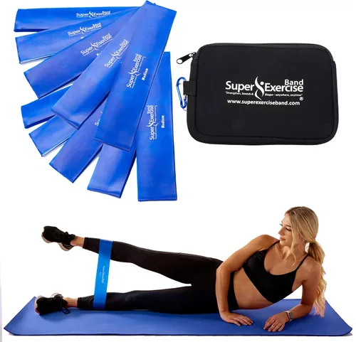 Miniatura 7 de Mini bandas de bucle extra largas sin látex de 14 x 3 pulgadas de EE. UU. en 3, 5, 10 paquetes de 10 unidades. 10 fortalezas para entrenamiento