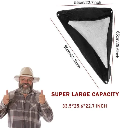 Miniatura 6 de Asooll Comedero de esquina para caballos, bolsa de heno de gran capacidad, con parte inferior de malla y broches para caballo, color negro