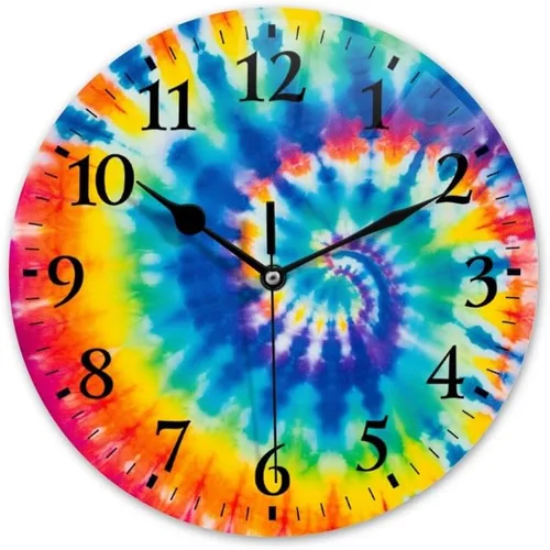 Miniatura 8 de Relojes de pared silenciosos sin tictac con movimiento de cuarzo, reloj analógico a pilas decorativo para el hogar, póster de fondo de textura de H16