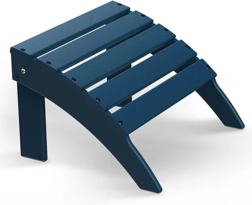 Miniatura 24 de Briopaws Otomana Adirondack plegable, silla Adirondack de polietileno de alta densidad resistente a la intemperie, reposapiés de plástico para Blanco