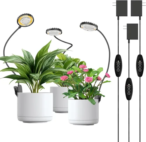 Miniatura 10 de Luces de cultivo para interiores, luces de plantas con clip para cultivo en interiores, lámpara LED de crecimiento de plantas de espectro completo