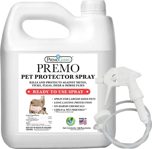 Miniatura 8 de Premo Guard Spray protector para mascotas, 32 onzas, mata ácaros, pulgas, garrapatas y mosquitos, para perros, gatos y el hogar, aceites naturales a