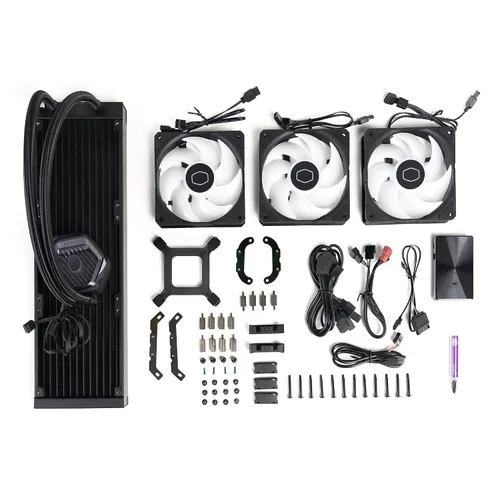 Miniatura 14 de Cooler Master 360 Atmos Enfriador líquido AIO de circuito cerrado impulsado por el rendimiento, R9 Ultra 9, bomba aRGB de doble cámara, radiador