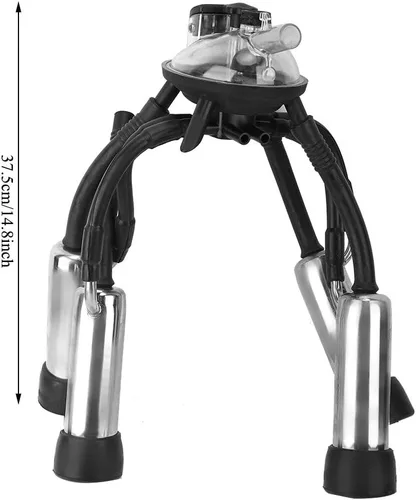 Miniatura 7 de Racimo de ordeño, racimo de ordeño de vaca gruesa de goma de acero inoxidable de 240 CC con un gancho, colector de leche de vaca de estructura