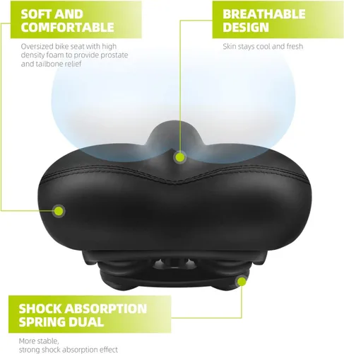 Miniatura 5 de Asiento cómodo de bicicleta, con espuma viscoelástica, impermeable, doble absorción de impactos, para hombres y mujeres. Es el mejor asiento