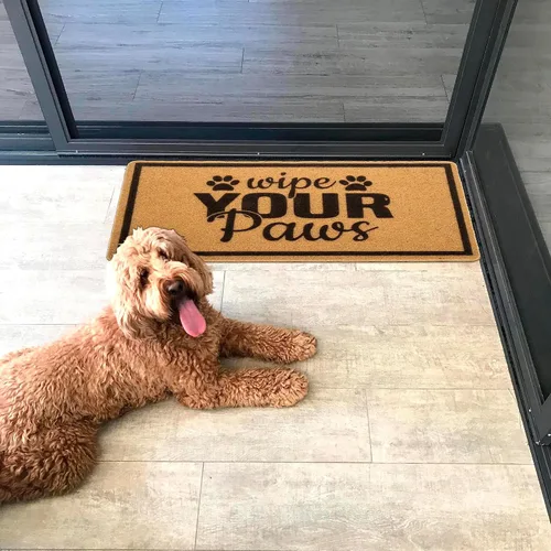 Miniatura 5 de Wipe-Your-Paws-Felpudo – Tapete de bienvenida con huella animal para exteriores e interiores, tapete divertido para puerta de entrada exterior