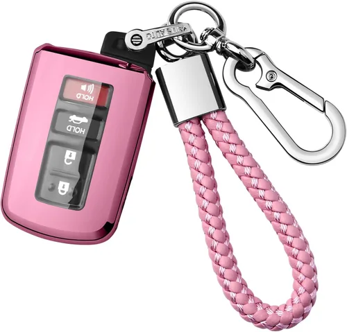 Miniatura 11 de Funda con llavero para llave de automóvil de suave poliuretano termoplástico y protección de 360 grados, compatible con llave inteligente (plateado)