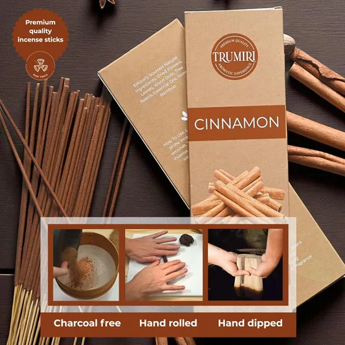 Miniatura 7 de Varitas de incienso de canela, paquete de 100 varillas de incienso, Incienso de Canela, hechas con ingredientes naturales de aroma, insense