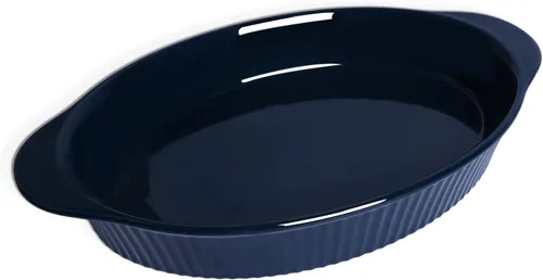LEETOYI Sartenes ovalados grandes de porcelana para gratinar de 9 x 13 pulgadas, bandeja para hornear para porciones, utensilios para hornear con