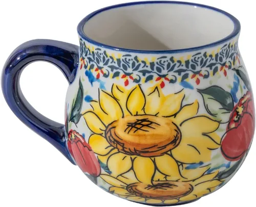 Miniatura 9 de ALMA Taza de café cerámica actualizada 2025 de otoño 380ml/12oz, taza con flores, taza de té única hecha a mano para festival, apta para microondas