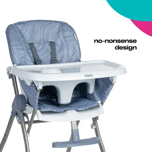 Miniatura 2 de Cosco Silla alta ajustable de pliegue simple, se pliega y se sostiene por sí sola, por lo que es fácil de almacenar o llevar sobre la marcha, ondas