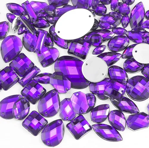 Miniatura 15 de 230 piezas de diamantes de imitación de forma mixta, piedras acrílicas con parte trasera plana, piedras de diamante para manualidades, manualidades
