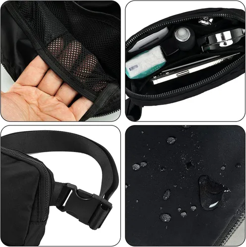 Miniatura 36 de Riñonera, bolsa para cinturón, correa ajustable ajustable de 40 pulgadas, para mujeres y hombres