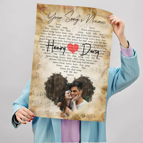 Miniatura 6 de H-DEWALL Póster personalizado de letras de canciones, regalos románticos para él, artista de canción, póster personalizado, música, crea fotos, tu