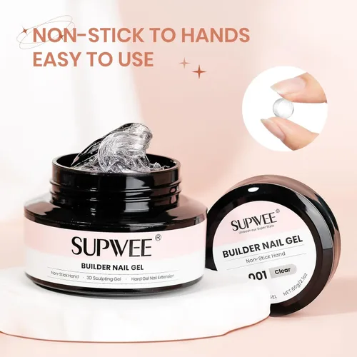 Miniatura 5 de Gel de uñas sólido constructor, 2.16 oz de gran capacidad, transparente, 3D, para esculpir uñas, gel duro para uñas, arte no pegajoso para tallar