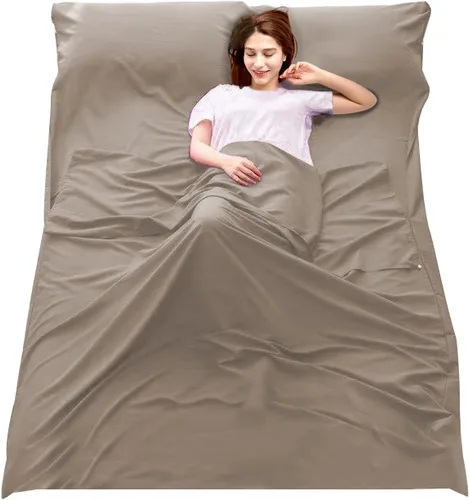 Miniatura 17 de Sleeping Bag Liner Camping Travel Home Bed Sheet Lightweight Breathable Hotel Compact Sacks