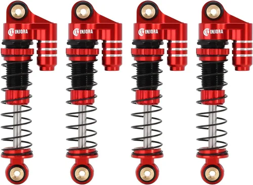 Miniatura 7 de INJORA Amortiguadores de 1.535 in - Amortiguadores rellenos de aceite ajustables roscados de aluminio para SCX24 Gladiator C10 JLU Deadbolt B17 Oro