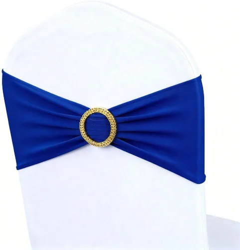 Miniatura 20 de Paquete de 50 bandas para sillas color verde salvia, bandas elásticas para sillas deslizantes, lazos para bodas, fiestas, baby shower, eventos
