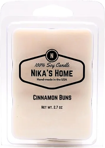 Nika's Home Bollos de canela cera de soja derretida/cubos - aromas fuertes - vertido a mano en los Estados Unidos - 100% cera de soja - Ideal para