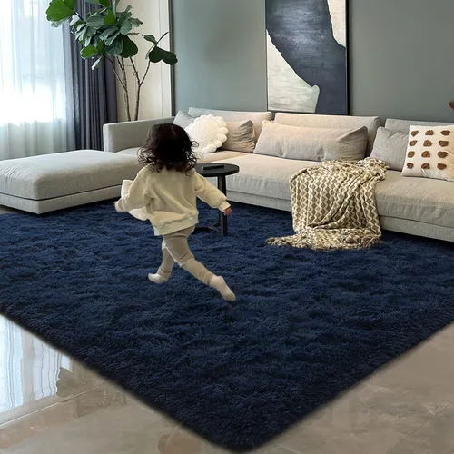 Miniatura 31 de HOMORE Alfombra de pasillo de 2 x 4 pulgadas, alfombra negra para dormitorio, alfombras esponjosas para pasillo, mesita de noche, alfombras largas