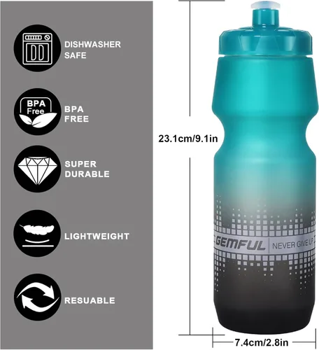 Miniatura 2 de GEMFUL Bike Water Bottle Holder and Bicycle Bottle Combo Cycling Water Bottle Cage 24oz 750ml Bpa Free Leakproof for Mountain Road Bikes Riding Cycle