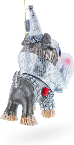 Miniatura 4 de Encantador adorno de Navidad de vidrio soplado Schnauzer miniatura