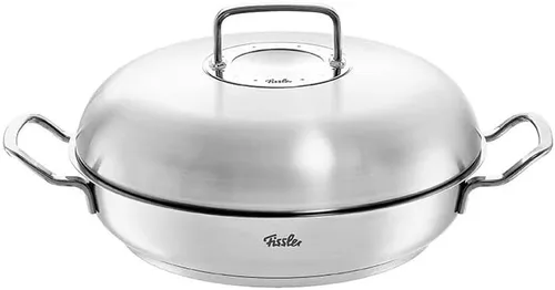 Fissler Original-Profi Collection - Sartén de acero inoxidable de 11 pulgadas con tapa metálica de cúpula alta