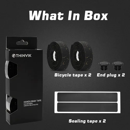 Miniatura 5 de Thinvik Cinta de corcho EVA para manillar de bicicleta, cinta de barra de bicicleta ecológica, envolturas antideslizantes para mango de ciclismo