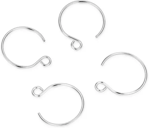 Adabele - 10 ganchos redondos de plata de ley 925 de 0.559 in, conector de alambre para oreja (calibre 0.031 in/20) para aretes y joyería SS62-1