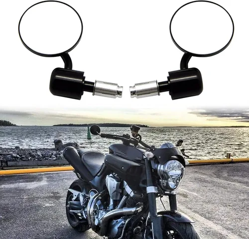 Miniatura 5 de Espejos laterales redondos para motocicleta de 7/8" en el extremo del manillar, compatibles con motos de calle, Cafe Racer, motos deportivas