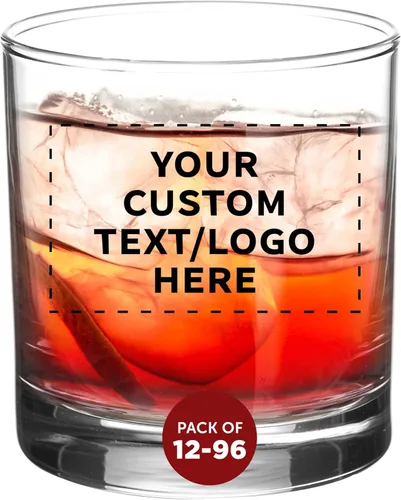 Miniatura 12 de DISCOUNT PROMOS Lexington Rocks Vaso de Whiskey 10.5 oz, Juego de 12, Paquete a Granel - Perfecto para Scotch, Bourbon, Whiskey, Cóctel - Negro