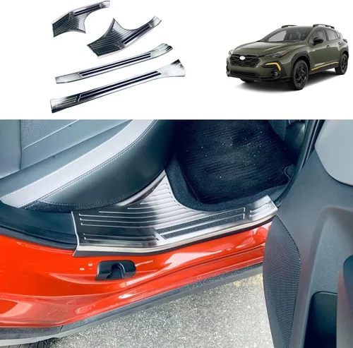 Miniatura 10 de Accesorios de automóvil compatibles con Subaru Crosstrek 2023-2026, placa interior del umbral de la puerta, cubierta protectora de arañazos, marco